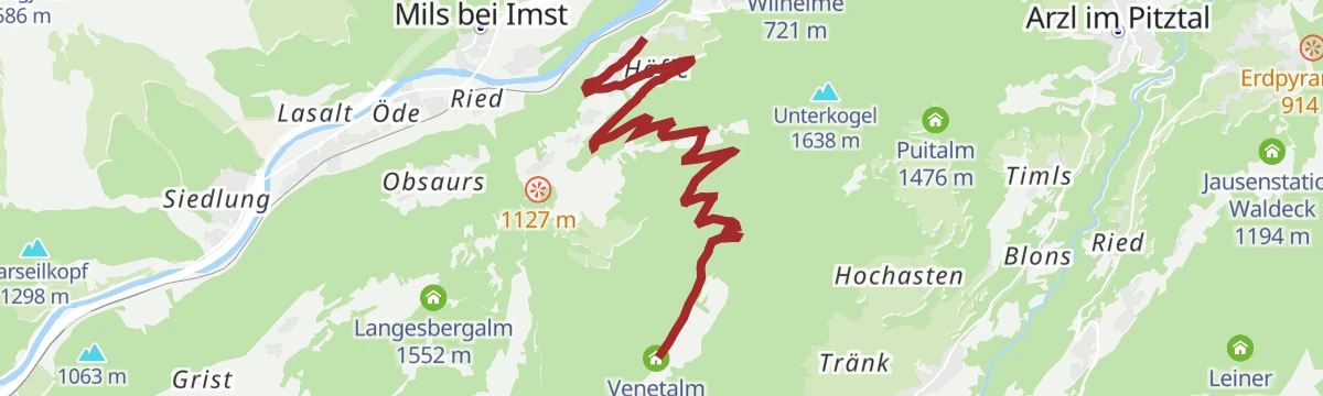 Route map: Imsterberger Venetalm (Nr. 604)